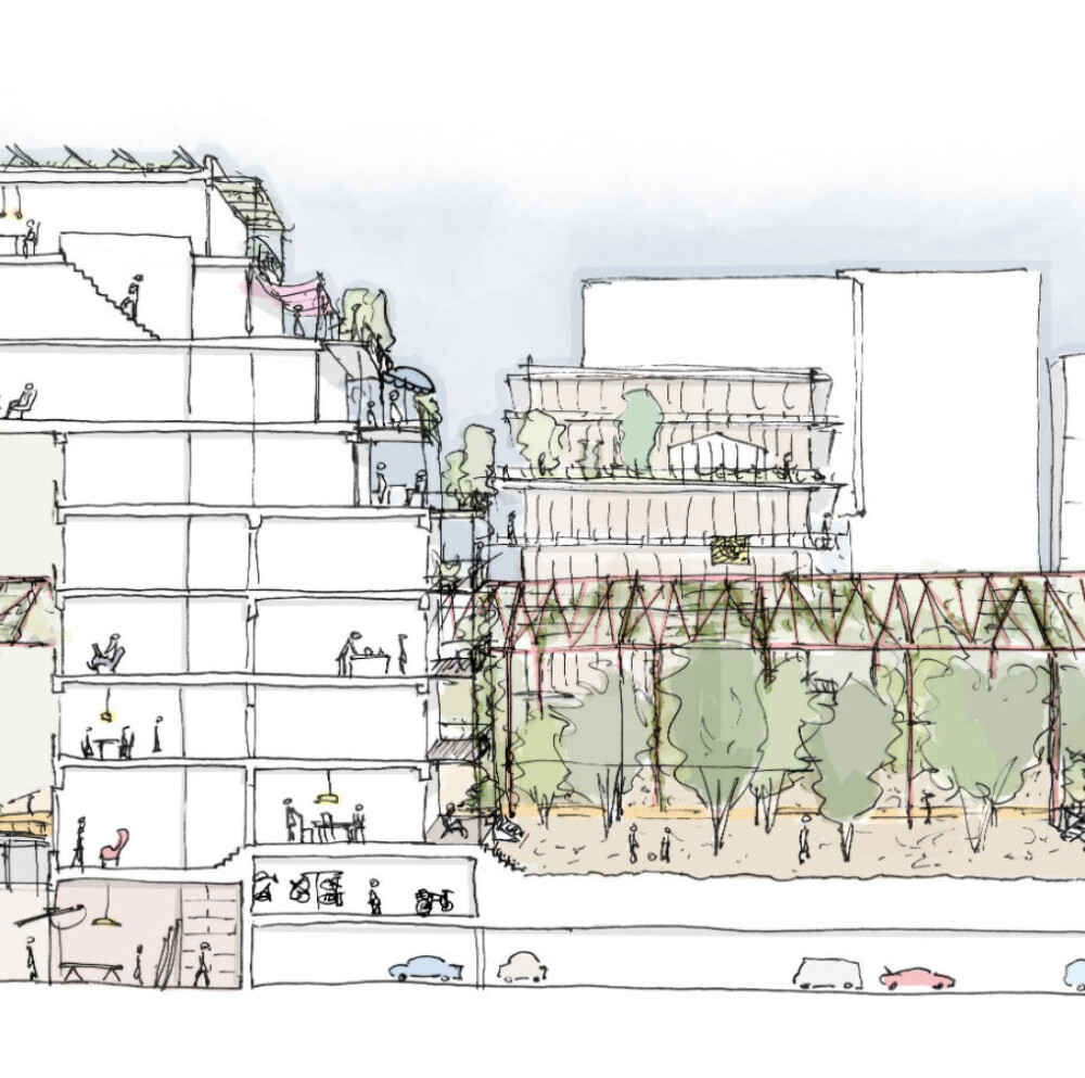 Schnitt Handzeichnung